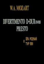 Divertimento D-Major Presto KV 136